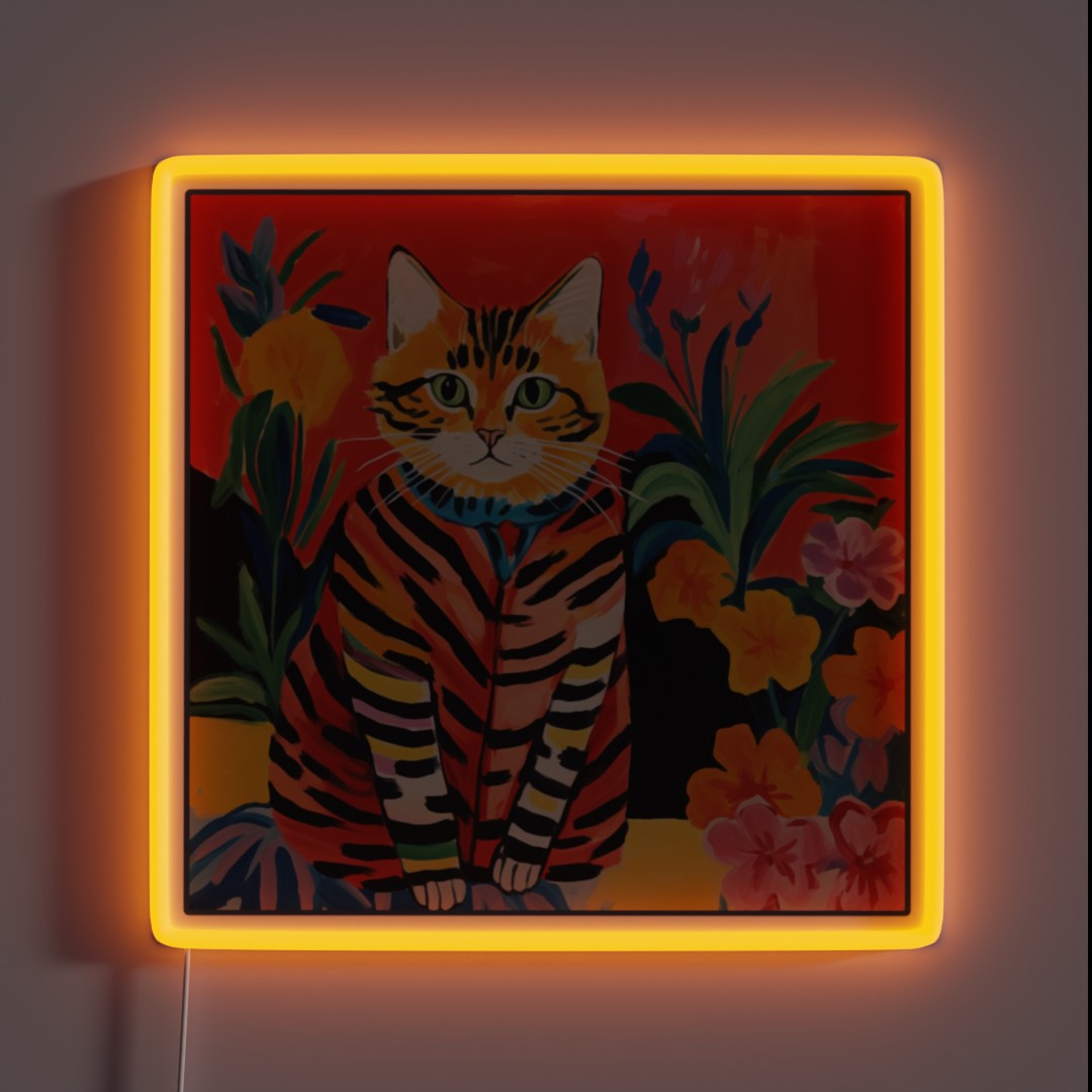 Henri Matisse Cat Gift For Cats And Matisse RGB Neon Sign Henri Matisse Cat Gift For Cats And Matisse RGB Neon Sign
