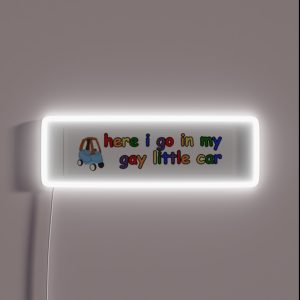 Here I Go In My Gay Little Car RGB Neon Sign