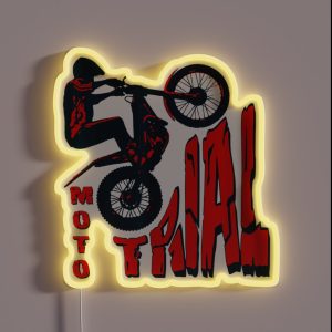 Herren Moto Trial Trial Bike Motorrad Biker Bike Trial RGB Neon Sign