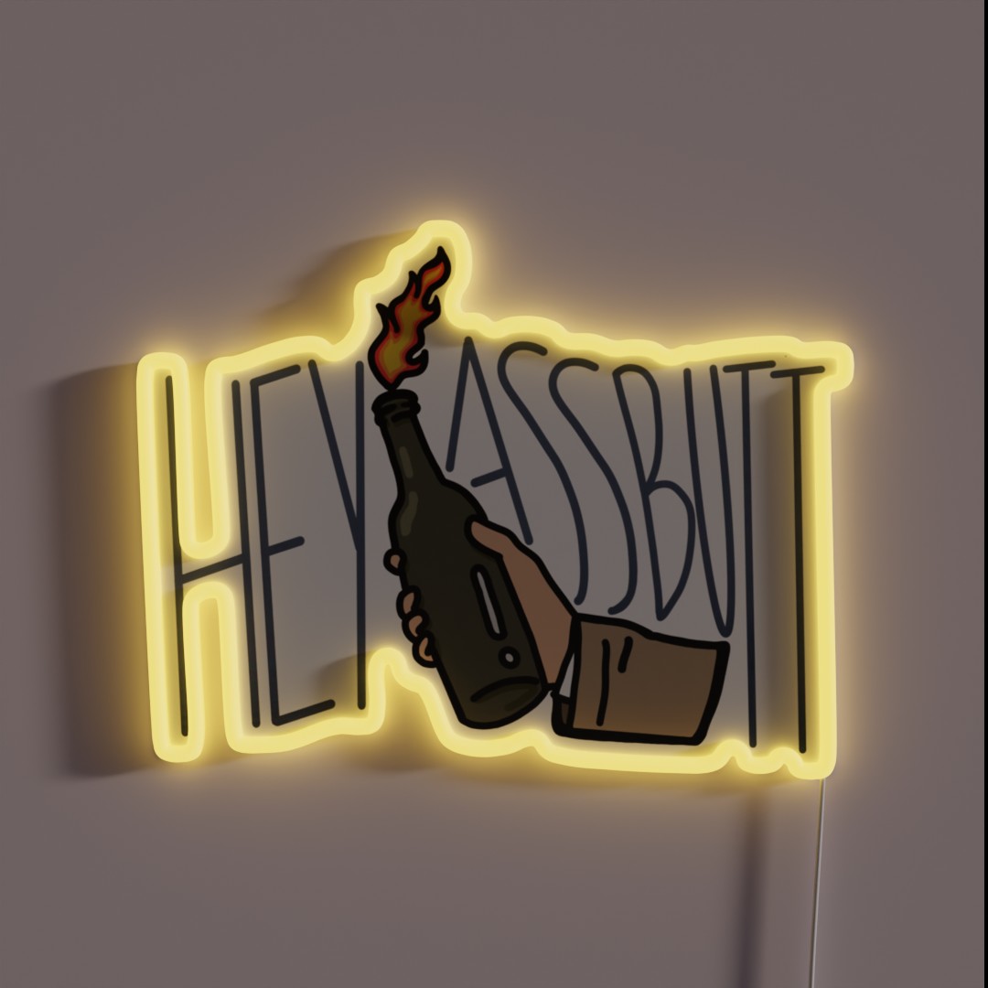 HEY ASSBUTT RGB Neon Sign HEY ASSBUTT RGB Neon Sign