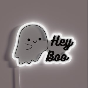 Hey Boo Halloween Cute Spooky Ghost Cartoon RGB Neon Sign Hey Boo Halloween Cute Spooky Ghost Cartoon RGB Neon Sign