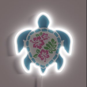 Hibiscus Turtle Blue RGB Neon Sign Hibiscus Turtle Blue RGB Neon Sign