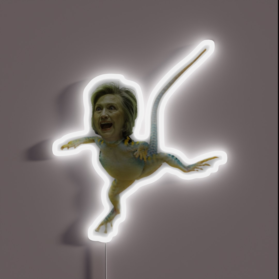 Hillary Clinton Lizard Person RGB Neon Sign Hillary Clinton Lizard Person RGB Neon Sign