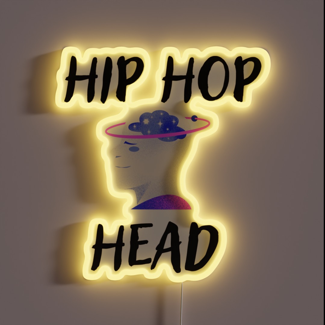 Hip Hop Head RGB Neon Sign Hip Hop Head RGB Neon Sign