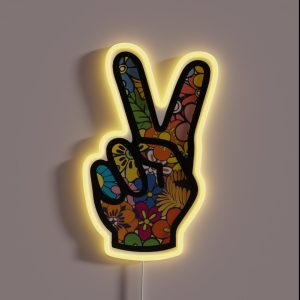 HIPPIE PEACE RGB Neon Sign