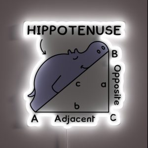 Hippotenuse Hypotenuse Math Pun RGB Neon Sign