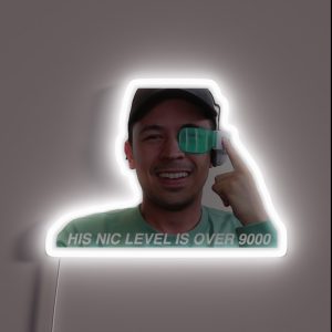 His Nic Level Is Over 9000 RGB Neon Sign
