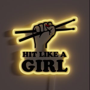 Hit Like A Girl RGB Neon Sign