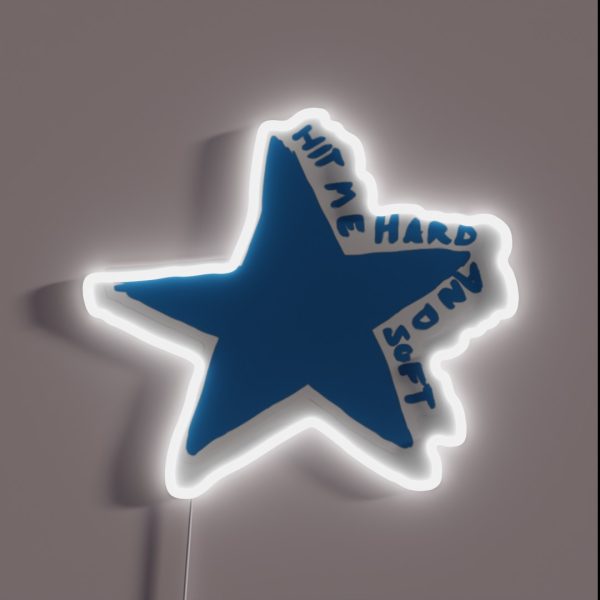 Hit Me Hard And Soft Billie Hand Draw RGB Neon Sign