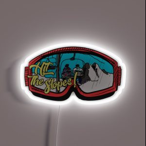 Hit The Slopes Ski Goggles RGB Neon Sign