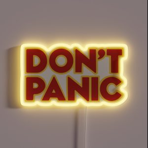 Hitchhiker Galaxy Don T Panic RGB Neon Sign