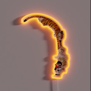 Hobbes Pouncing On Calvin RGB Neon Sign Hobbes Pouncing On Calvin RGB Neon Sign
