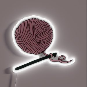 Hobby Illustrations Pastel Pink Crochet RGB Neon Sign