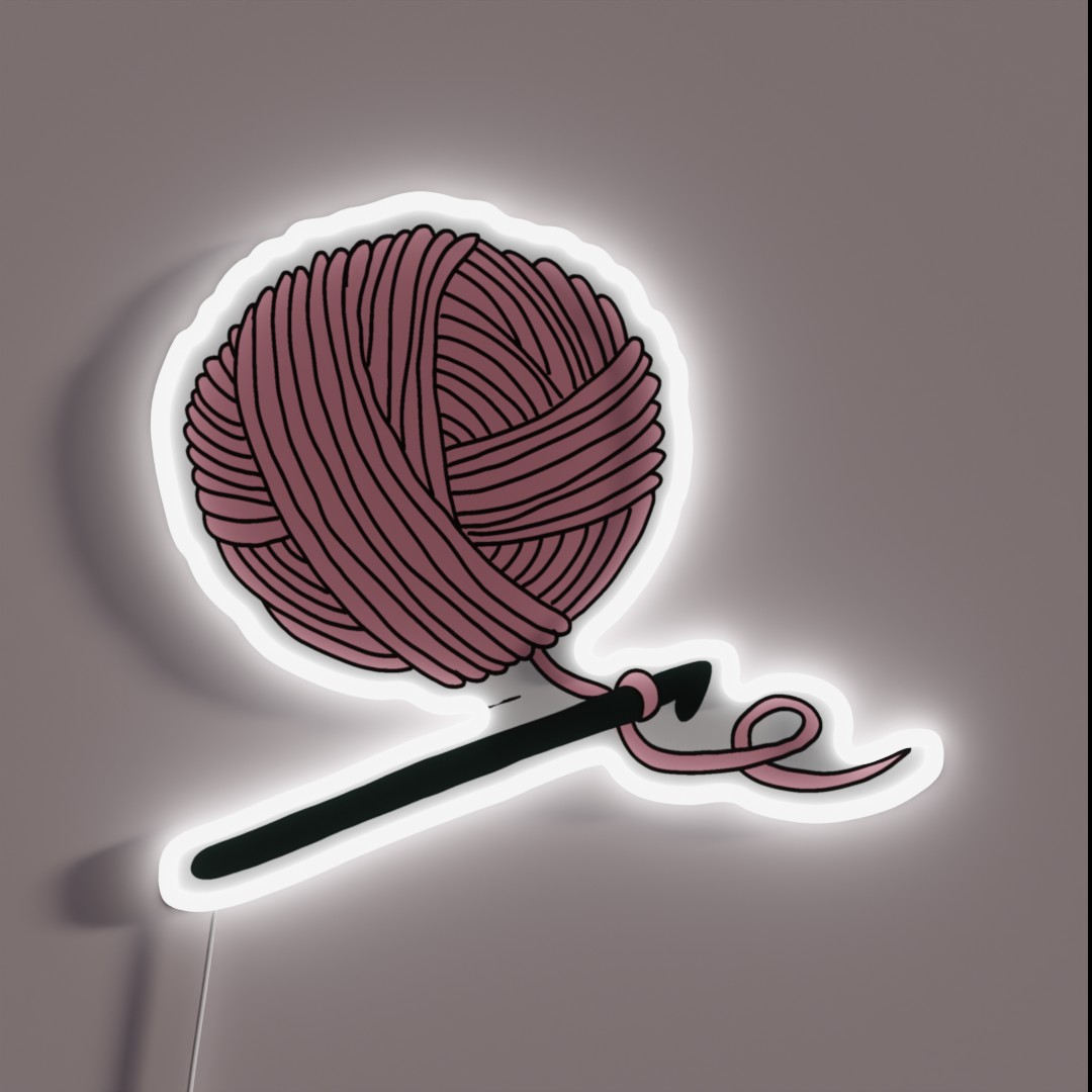 Hobby Illustrations Pastel Pink Crochet RGB Neon Sign Hobby Illustrations Pastel Pink Crochet RGB Neon Sign