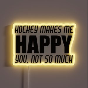 HOCKEY MAKES ME HAPPY RGB Neon Sign HOCKEY MAKES ME HAPPY RGB Neon Sign