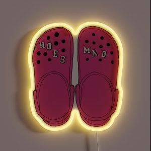 Hoes Mad Crocs Pink RGB Neon Sign Hoes Mad Crocs Pink RGB Neon Sign