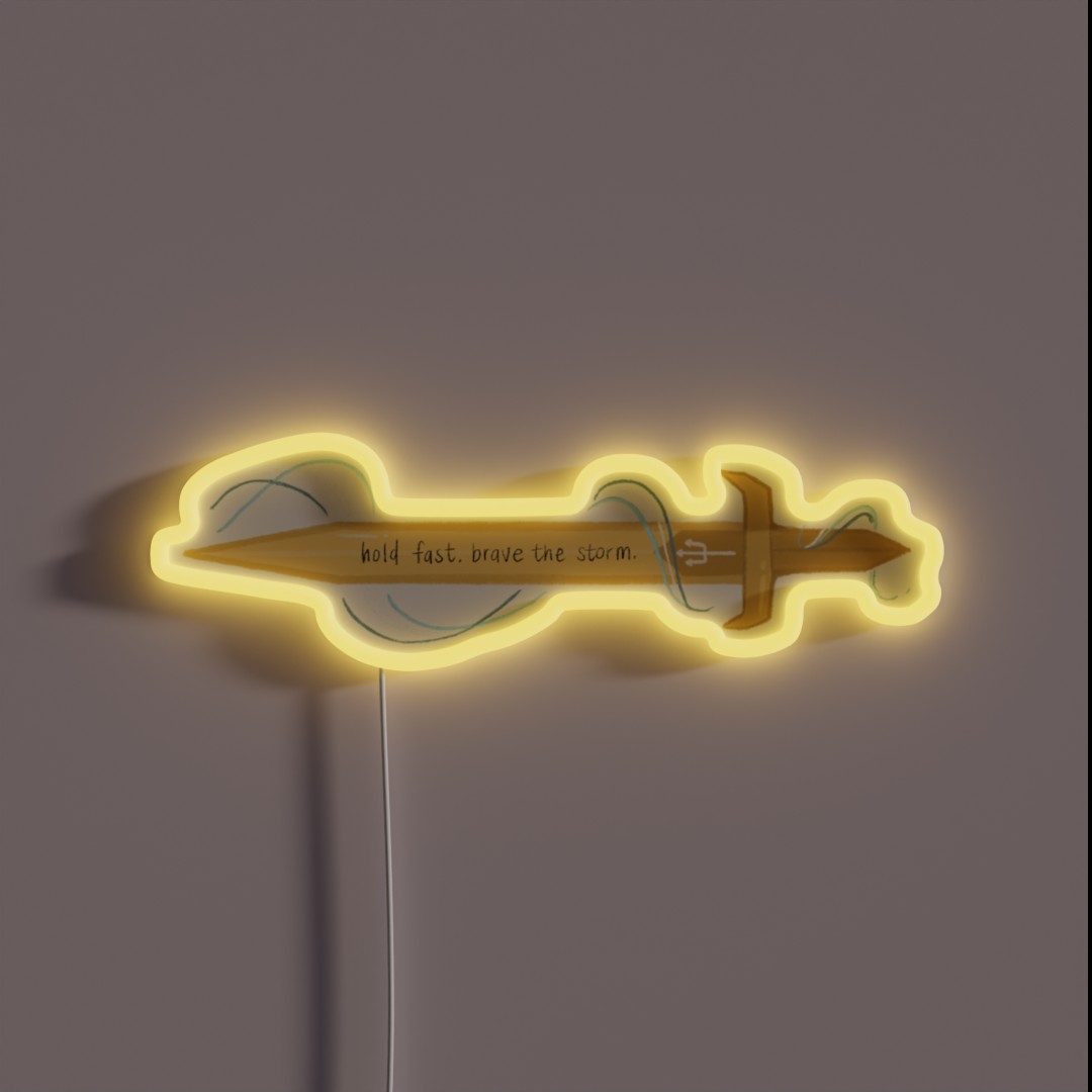 Hold Fast Brave The Storm Percy Jackson And RGB Neon Sign Hold Fast Brave The Storm Percy Jackson And RGB Neon Sign