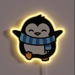 Holiday Penguin RGB Neon Sign