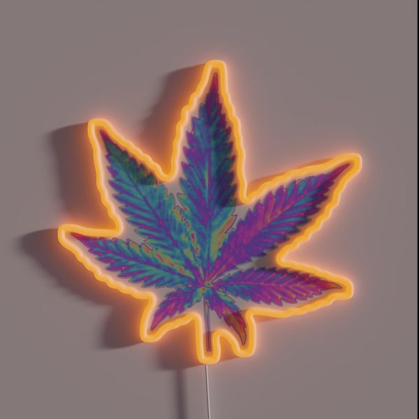 Holographic Weed RGB Neon Sign