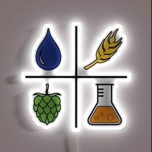 Home Brew Beer Water Barley Hops Yeast Colored RGB Neon Sign