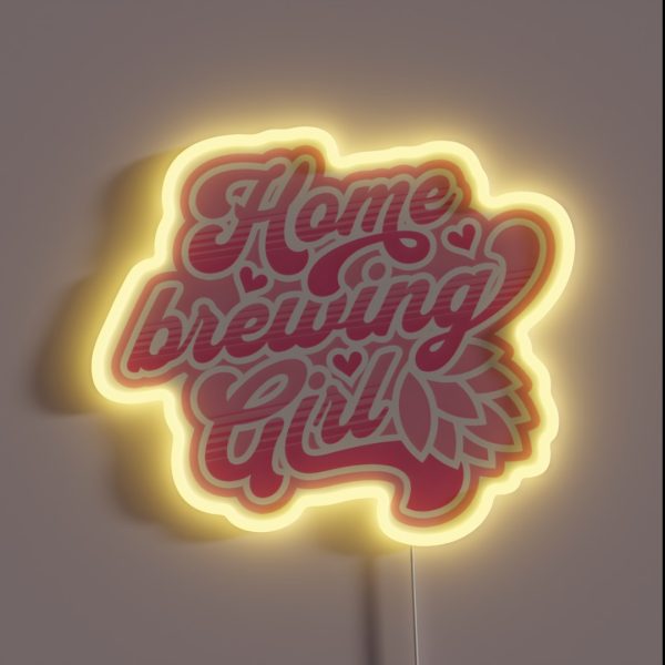 Home Brewing Girl RGB Neon Sign