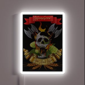 Homebrew Axe And Hops RGB Neon Sign Homebrew Axe And Hops RGB Neon Sign
