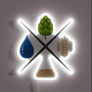 Homebrewing Ingredients Water Grain Hops And Yeast RGB Neon Sign