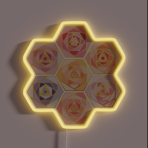 Honeycomb Roses RGB Neon Sign