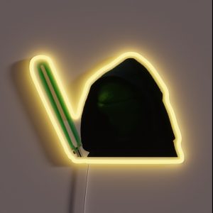 Hooded Kermit With Lightsaber RGB Neon Sign