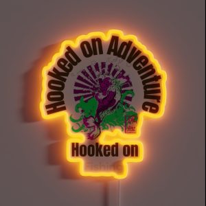 Hooked On Adventure Hooked On Fishing RGB Neon Sign