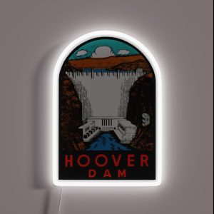 Hoover Dam Vintage Travel Decal RGB Neon Sign