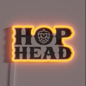 HOP HEAD Beer Logo IPA Craft Beer RGB Neon Sign