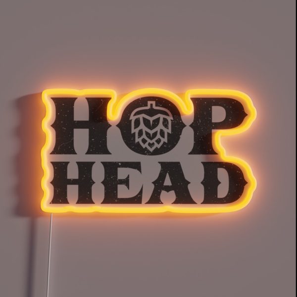 HOP HEAD Beer Logo IPA Craft Beer RGB Neon Sign