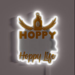 Hoppy Beer Hoppy Love IPA Craft Brewing Gift Idea RGB Neon Sign