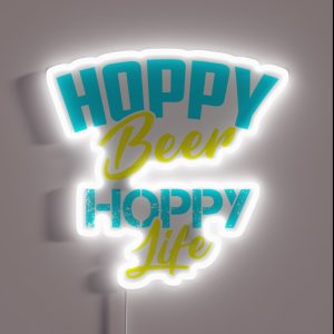 Hoppy Beer Hoppy Love IPA Craft Brewing Gift Idea RGB Neon Sign