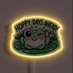 Hoppy Days Ahead Frog RGB Neon Sign