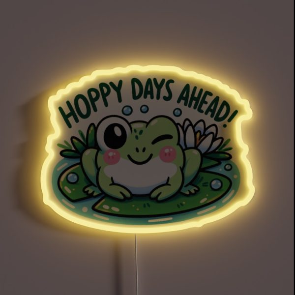 Hoppy Days Ahead Frog RGB Neon Sign