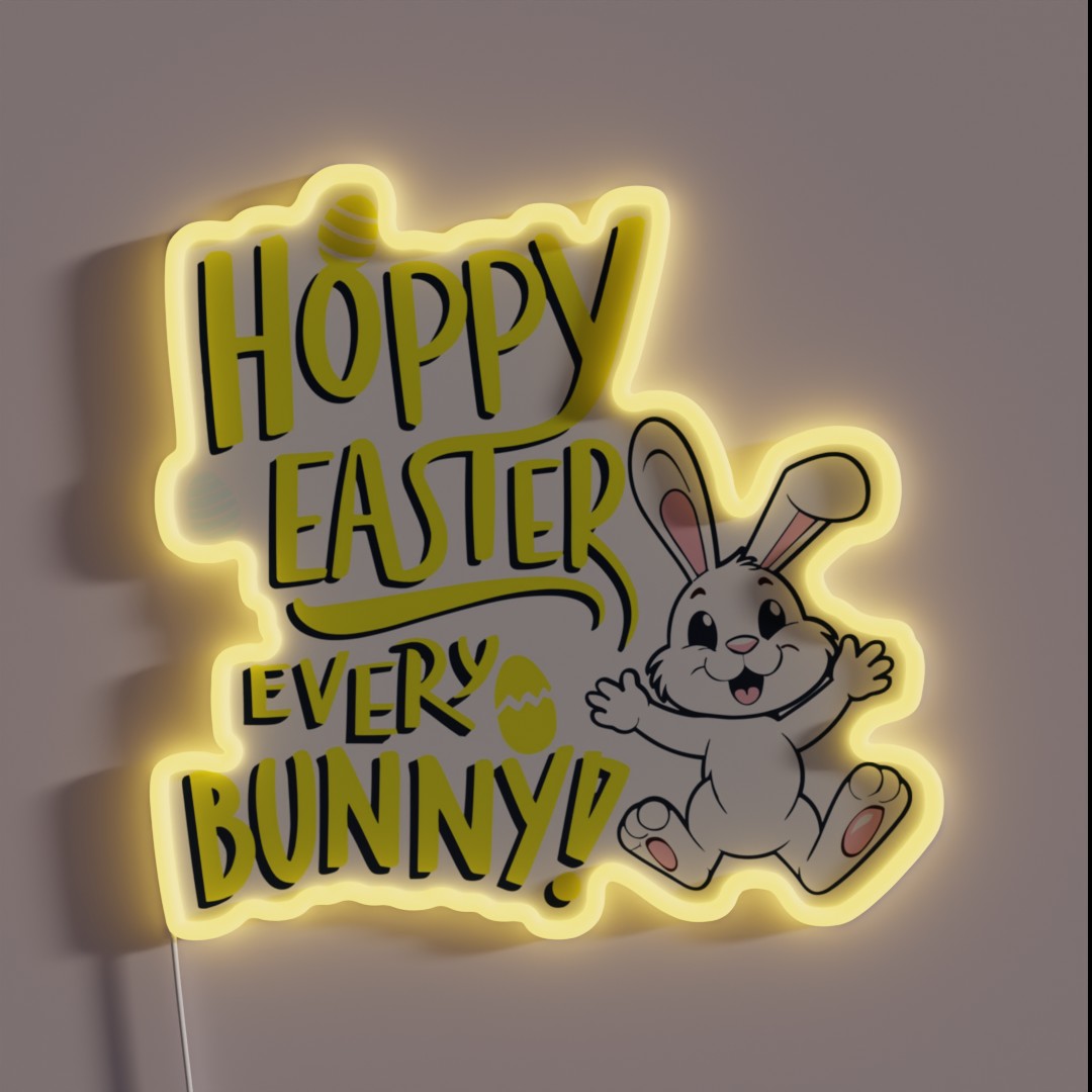 Hoppy Easter Every Bunny RGB Neon Sign Hoppy Easter Every Bunny RGB Neon Sign