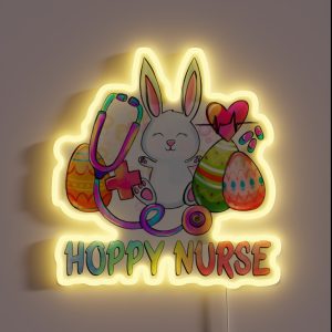 Hoppy Nurse Easter Day RGB Neon Sign