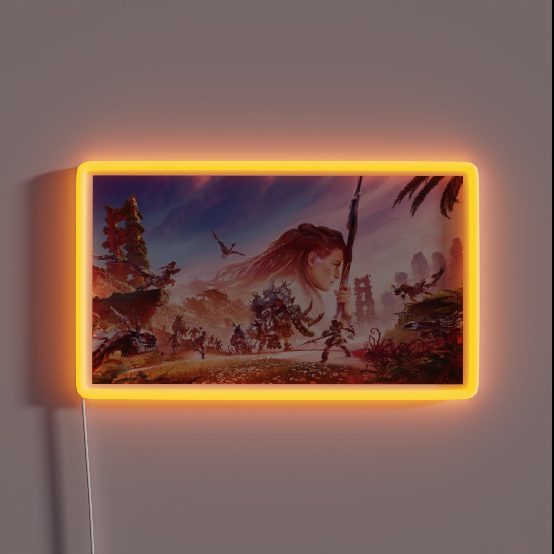 Horizon Forbidden West No Horizon Logo RGB Neon Sign Horizon Forbidden West No Horizon Logo RGB Neon Sign