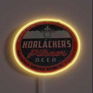 Horlacher S Beer Coaster Allentown PA Brewery Pilsner RGB Neon Sign