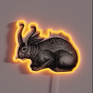 Horned Hare Jackalope RGB Neon Sign