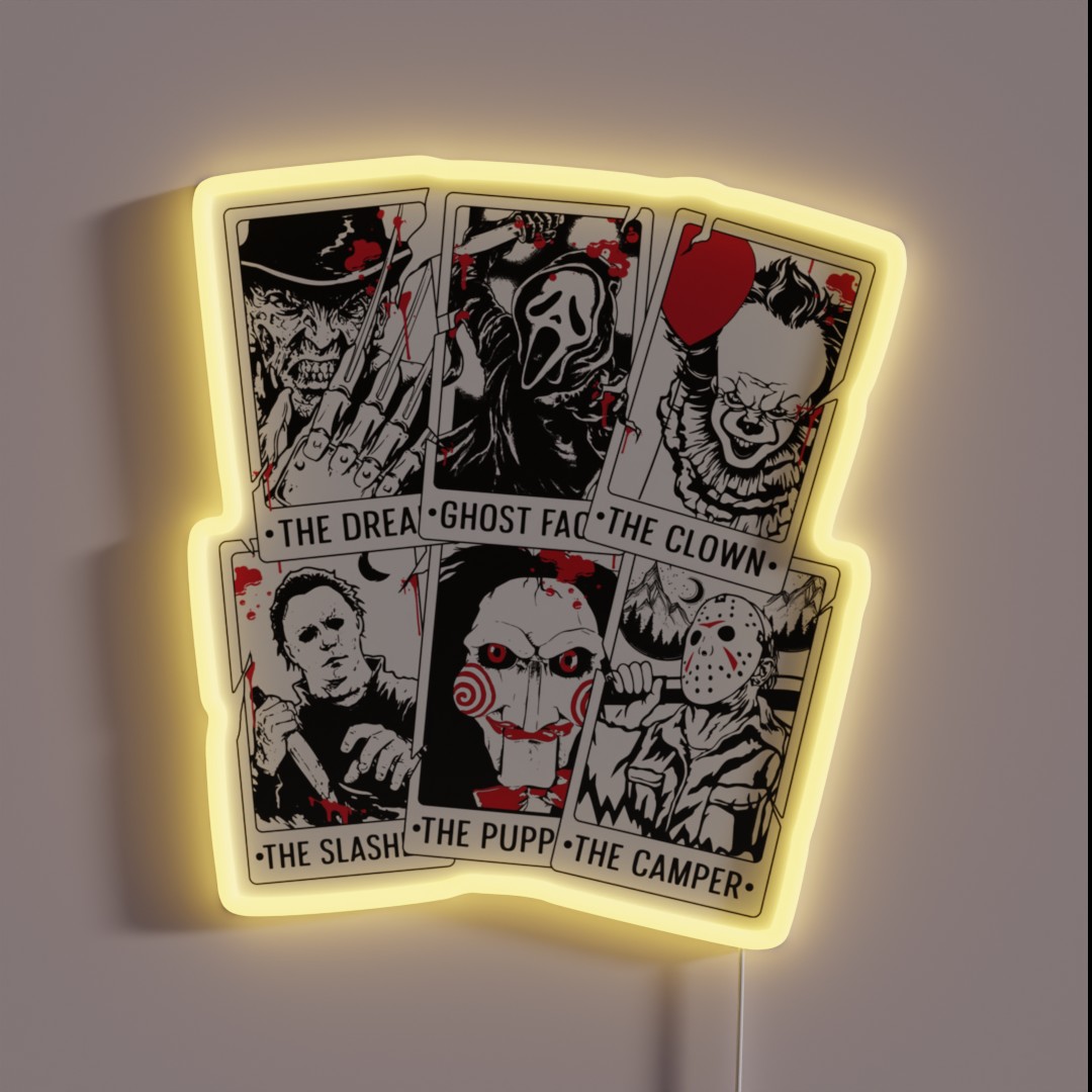 Horror Tarot Cards RGB Neon Sign Horror Tarot Cards RGB Neon Sign