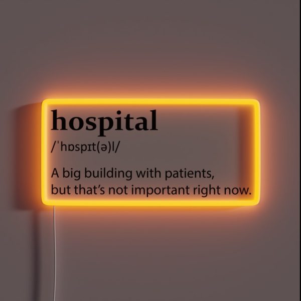 Hospital Definition Airplane RGB Neon Sign