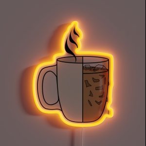 Hot Coffee Iced Coffee RGB Neon Sign