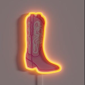 Hot Pink Cowgirl Boot RGB Neon Sign