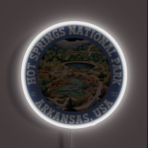 Hot Springs National Park Arkansas Retro Vintage Amazing Outdoors Adventure Travel Lover Gift Souvenir RGB Neon Sign