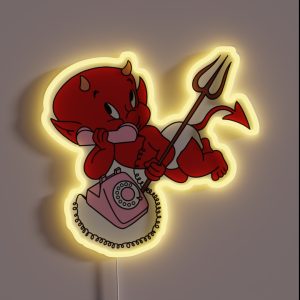 Hot Stuff The Little Devil Pink Phone RGB Neon Sign