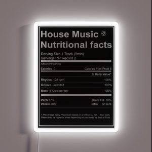 House Music Nutritional Facts RGB Neon Sign