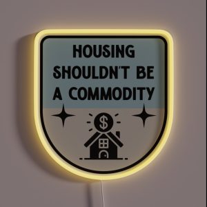 Housing Shouldnt Be A Commodity Anti Landlord RGB Neon Sign
